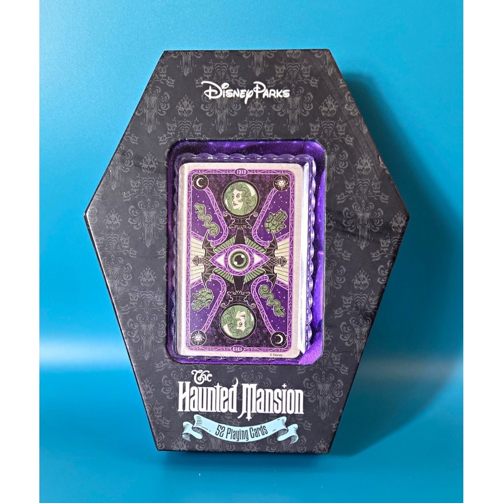 Disney Parks Haunted Mansion 52 Playing Cards Set Coffin-Shaped Box
